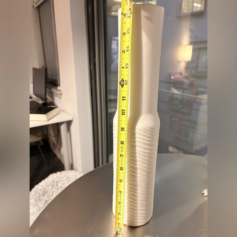 West Elm Textured Cream Vase